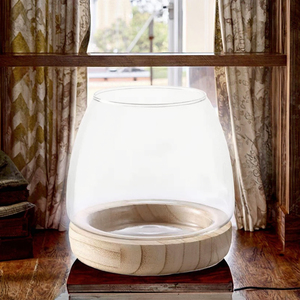 Terrario Hidropónico de Vidrio Ecológico Único con Base de Madera para Plantas y Peces, Ideal para Flores Artificiales - Product Image 3
