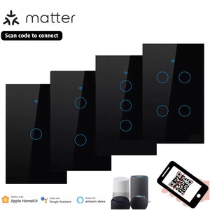 Matter Smart Wifi Wall Light <b>Switches</b> With Neutral/ With Capacitor 2 Way 1/2/3/4gang <b>Remote</b> Control Intelligent Interruptor Wifi - Product Image 1
