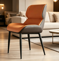 Chaises de salle à manger modernes de style scandinave en cuir PU avec pieds en métal, meubles durables pour la maison