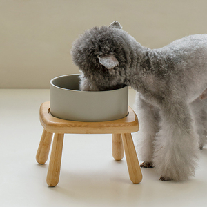 Ciotola in Ceramica <span class=keywords><strong>per</strong></span> Animali Domestici con Supporto in Legno, Antiscivolo, Rialzata <span class=keywords><strong>per</strong></span> Cani e Gatti - Product Image 2