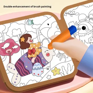 Livre de <span class=keywords><strong>dessin</strong></span> à l'eau réutilisable HURREE pour enfants en EVA, jouet de peinture à gribouiller, thème animaux et nature, éducation préscolaire maternelle 4-6 ans - Product Image 3