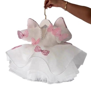 Vestido Corto de Princesa con Lazo de Mariposa Grande y Pedrería para Niñas, Color Rojo Rosa, para Actuaciones de Piano, Fiestas Nocturnas y Pasarela - Product Image 5
