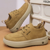 Nouvelles Chaussures Décontractées en Cuir à Semelle Épaisse Mi-Hautes Automne 2026, Style Derby Britannique, Chaussures Décontractées Tendance pour le Travail