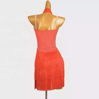 Robe de danse latine sans bretelles, taille unique, Costume de compétition professionnel, Samba Cha-Cha, en soie/coton, personnalisé Q420