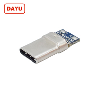 De alta calidad hombre usb tipo c conector 2,0 con pcb Junta