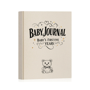 Diseño personalizado diario <span class=keywords><strong>del</strong></span> bebé recuerdo hito crecimiento Tapa dura Lino embarazo diario <span class=keywords><strong>el</strong></span> primer año memoria <span class=keywords><strong>libro</strong></span> <span class=keywords><strong>del</strong></span> bebé - Product Image 1