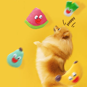 Üretici toptan sevimli meyve tasarım gıcırtılı çiğnemek köpek lateks oyuncak - Product Image 2