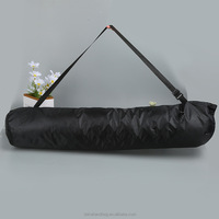 Sac de rangement à cordon en polyester Oxford noir pour bâtons de camping et équipement de fitness, avec bandoulière réglable