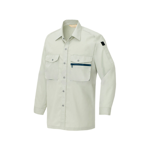 Water-repellent Polyester 65% Cotton 35% Twill Long Sleeve <strong>Working</strong> Shirt with Dot Metal Buttons and <strong>Contract</strong> Color Zipper - Product Image 3