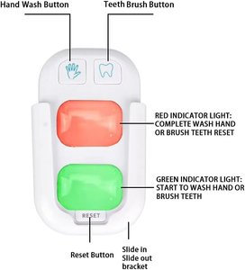 Lampu indikator hijau/merah <span class=keywords><strong>2</strong></span> menit sikat gigi anak sakelar pengatur waktu pelatih Trining dengan pita kait dan lingkaran - Product Image 2