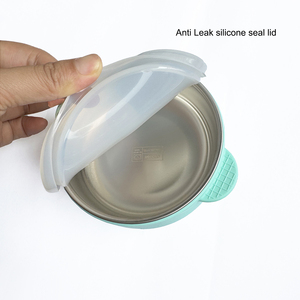 New Design Food Grade Silicone Baby Bowl Friendly Heat-resistant Suction Stainless Steel Silicone Feeding Baby Bowl with Lid - Product Image 6