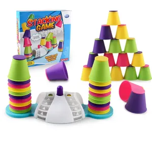 Children Math Plastic Stacking Game Educational Toy Building Block Stacking Cups