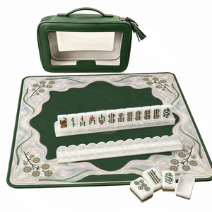 Ensemble de Mahjong américain de luxe en acrylique, tuiles à dos nacré irisé, kit de jeu portable 160 pièces - Product Image 1