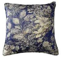 Housse de coussin élégante en jacquard métallique à motif floral abstrait, personnalisée, 100 % polyester tissé, avec fermeture éclair