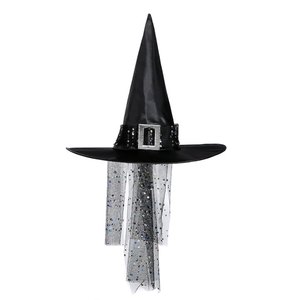Sombreros <span class=keywords><strong>de</strong></span> fiesta infantiles <span class=keywords><strong>con</strong></span> temática <span class=keywords><strong>de</strong></span> Halloween, venta al por mayor, estilo europeo americano, 100% poliéster, <span class=keywords><strong>tul</strong></span> <span class=keywords><strong>con</strong></span> lentejuelas, sombreros <span class=keywords><strong>de</strong></span> <span class=keywords><strong>bruja</strong></span> negra Unisex - Product Image 5