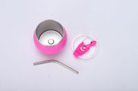 Gobelet à matcha créatif minimaliste en acier inoxydable 304 personnalisé avec sangle, double paroi sous vide, portable, isolé, en forme d'œuf