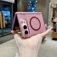 Étui magnétique de luxe effet givré compatible avec iPhone 18 DUO, protection de la charnière, toucher doux, antichoc