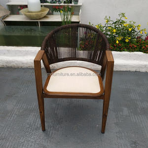 Silla de jardín con marco de aluminio de alta calidad, sillón de estilo francés usado con cuerda para restaurante y comedor - Product Image 1