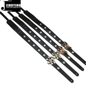 2025 musicale Jingying Custom con teschio/testa di drago in pelle cinghie per chitarra elettrica stile <span class=keywords><strong>Rock</strong></span> strumenti a corda accessori - Product Image 3