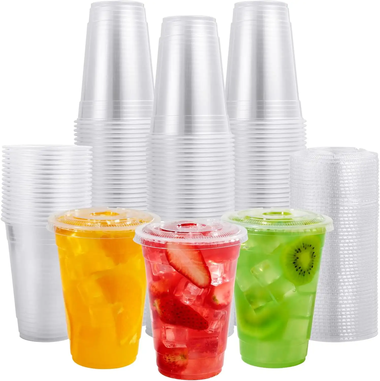 Personalización personalizada 16oz PET transparente desechable Boba Bubble Milk Tea vasos de plástico para fiestas bebidas