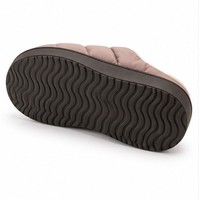 Pantoufles d'intérieur matelassées doublées en peluche mauve à bout fermé, type mule, semelle EVA, pour l'hiver