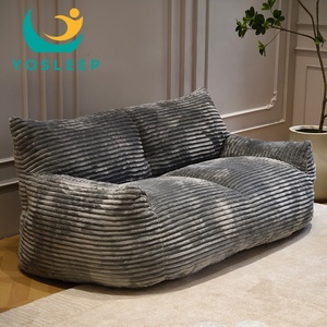 Sofa kacang kompresi desain Modern untuk ruang tamu Sofa kain Tempat duduk 3 tempat duduk busa berkepadatan tinggi nyaman - Product Image 1