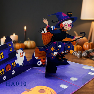 Tarjeta 3D Pop Honeycomb Hecha a Mano con Diseño de Bruja de Halloween, para Bodas, Cumpleaños, Acción de Gracias, Personalizada, al Mejor Precio al por Mayor - Product Image 2