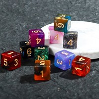 Dés magiques D&D (Dungeons & Dragons) D6, accessoires pour cartes, 16 mm, numéros 1-6, édition ciel étoilé, multicolores