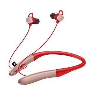 Auriculares inalámbricos para colgar en el cuello, cascos con banda para el cuello, con interruptor magnético, BT, para música y deportes - Product Image 1