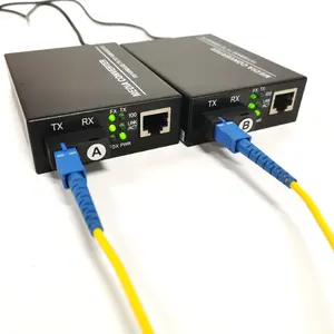 Factory supply SC gigabit single fiber 10/100/1000 Mbps 20-120 km fiber optic media converter