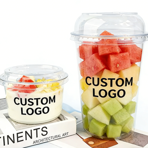 Gobelets en plastique transparent fabriqués en Chine avec couvercles, jetables, capacité 100ml 200ml 300ml, 90mm, imprimés UV pour l'emballage de snacks - Product Image 4