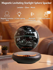 HCNT Speaker Night Light Magnetic <b>Levitating</b> Starry Globe <b>Lamp</b> 16 Colors Gradient Base 16 Colors Change for Globe 360° Rotation - Product Image 3