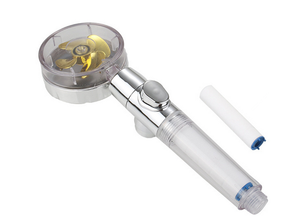 หัวฝักบัวแบบเทอร์โบชาร์จ ใบพัดหมุนได้ 360 องศา พร้อมปุ่มหยุด - Product Image 4