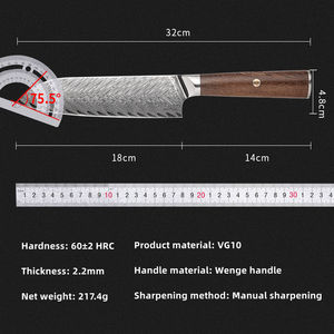 Couteaux de cuisine de chef professionnel Santoku en acier inoxydable avec <span class=keywords><strong>67</strong></span> couches de couteau à manche en acier au carbone damas pour la cuisson - Product Image 4