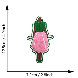 Patchs thermocollants brodés 1908 Vert Rose Lettre Grecque Bouclier Fraternité Symbole Alpha <span class=keywords><strong>Kappa</strong></span> AKA Sororité pour Vêtements - Product Image 4