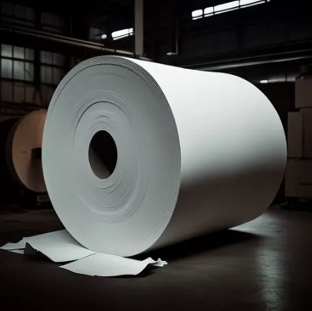 Halb glänzendes/beschichtetes mattes/gegossenes beschichtetes Papier Thermotransfer-Jumbo-Rollen Selbst klebende Aufkleber etikett Halbglanz-Papier-Jumbo-Rollen