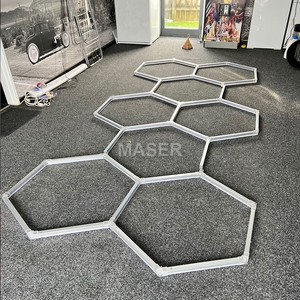 Dimmable Nid D'abeille Plafonniers Luces Hexagonal LED Lumières pour Salon De Coiffure Salon De Coiffure 8 Grille Système DIY Hexagone Éclairage - Product Image 6