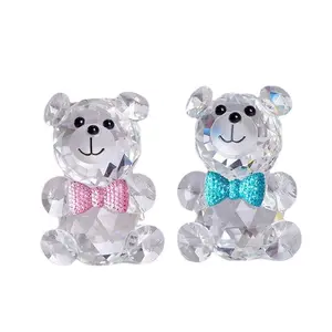 Fabrik direkte Versorgung Kristall bär Ornamente Teddybär Kleintier nach Hause Hochzeit Dekoration Handwerk