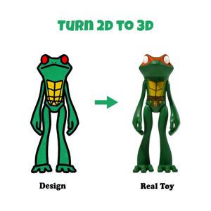 Figurine de <span class=keywords><strong>grenouille</strong></span> de dessin animé en 3D personnalisable, design 2D, jouet en PVC de collection, sculptures <span class=keywords><strong>Pop</strong></span>, usine - Product Image 1