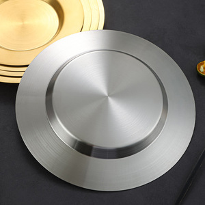 Stainless Steel Round Plate 304 Deep And Shallow For Hotel Barbecue Snacks Cold Dishes Hot Pot <b>Bbq</b> - Product Image 4