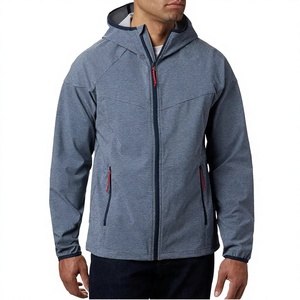Chaqueta de Forro Polar con Capucha para Hombre, Color Sólido, Cierre de Cremallera, Resistente al Viento, Informal, para Otoño, Corte Regular, Material de Poliéster - Product Image 1