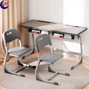 Ensemble de chaise et de bureau d'école en métal réglable avec plateau en bois, design moderne, durable, écologique, mobilier <span class=keywords><strong>scolaire</strong></span> personnalisable - Product Image 5