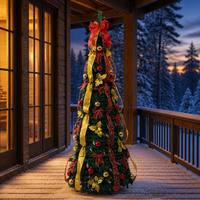Sapin de Noël pré-éclairé pliable de 7,5 pieds, pointes en PE effet naturel, arbre artificiel pop-up avec lumières LED blanc chaud pour la décoration des fêtes