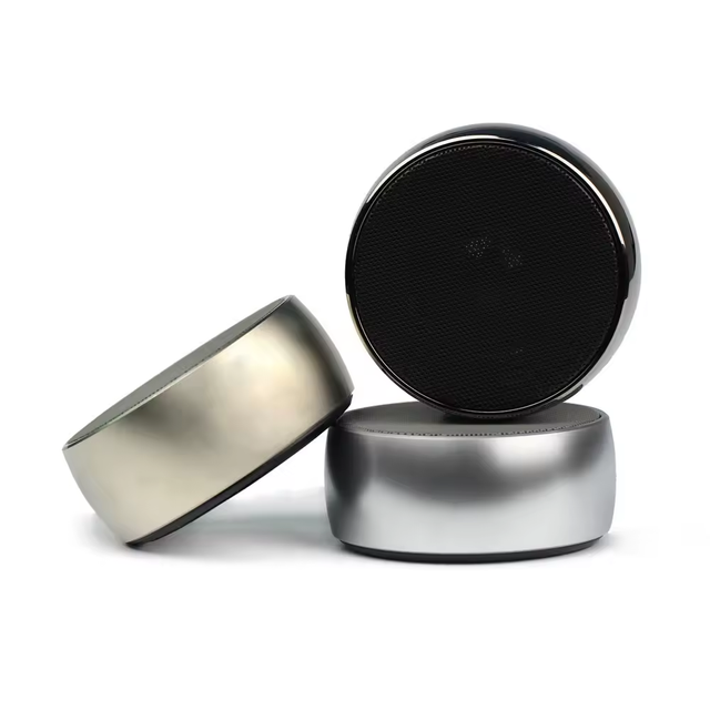 High Quality Bs01 Premium Metal Shell Bluetooth Speakers Round Music Loudspeaker Mini Portable Wireless Speaker
