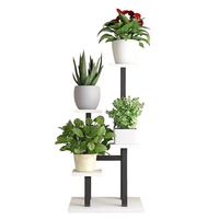 JIN PENG Étagère à fleurs moderne en métal à 4 niveaux, support pour plantes à plusieurs étages pour jardin d'intérieur