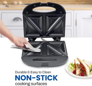 Machine à gaufres et sandwichs double face multifonctionnelle en acier inoxydable pour usage domestique - Product Image 3