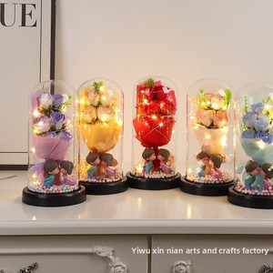 San valentino migliore amica fidanzata compleanno notte Bouquet luce sapone fiore pratico vetro cupola regalo <span class=keywords><strong>di</strong></span> laurea nuovo anno - Product Image 2