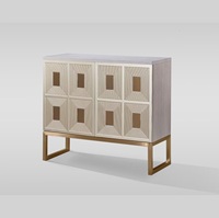 Console de salle à manger, meuble d'appoint, bar domestique, meuble de gym, meuble de salon en bois massif avec poignée sculptée dorée, style ferme moderne italien