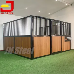 Stables prefabricados de fácil instalación para exteriores, para caballos, puerta delantera corredera con interruptor, alimentador