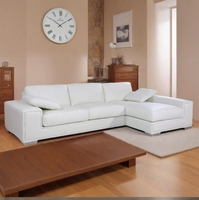 Canapé sectionnel en cuir marron moderne avec chaise longue
